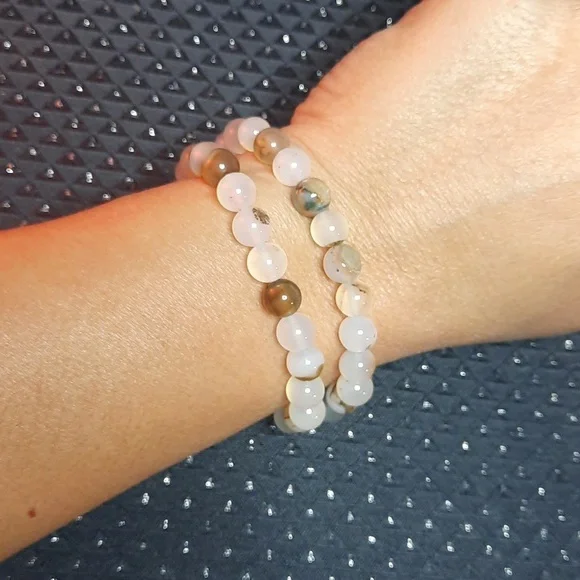 8mm Dendritic Agate Bracelet - Picture 4 of 4